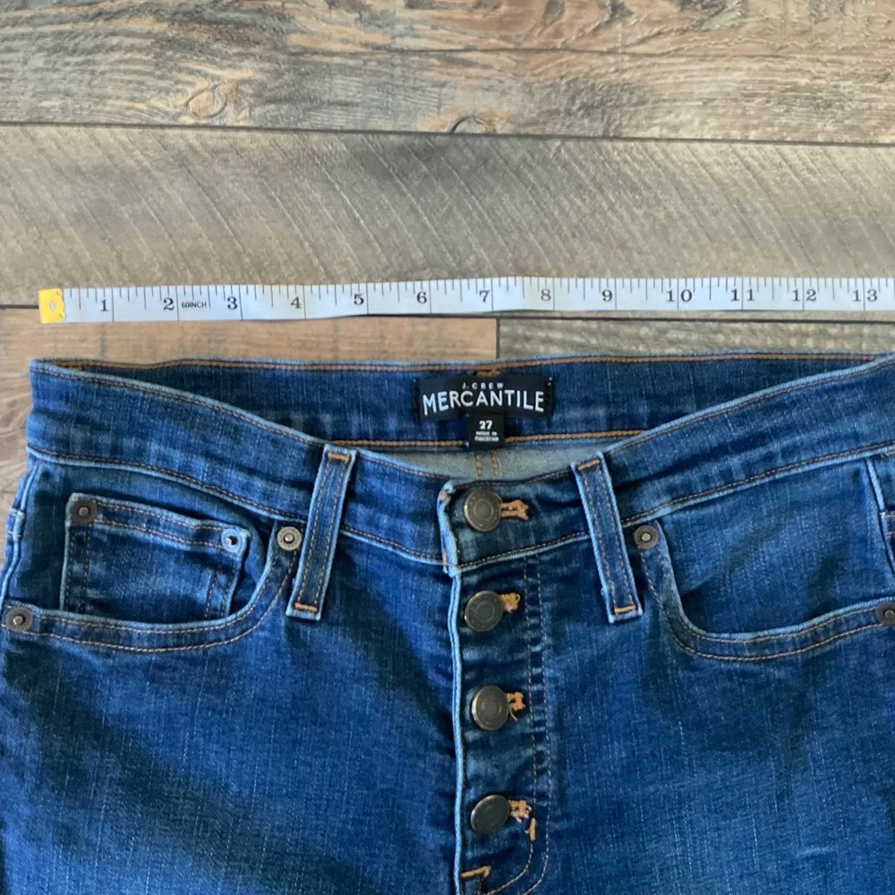 J. Crew Mercantile High-Rise Skinny Button Fly Stretch Jeans Size 27